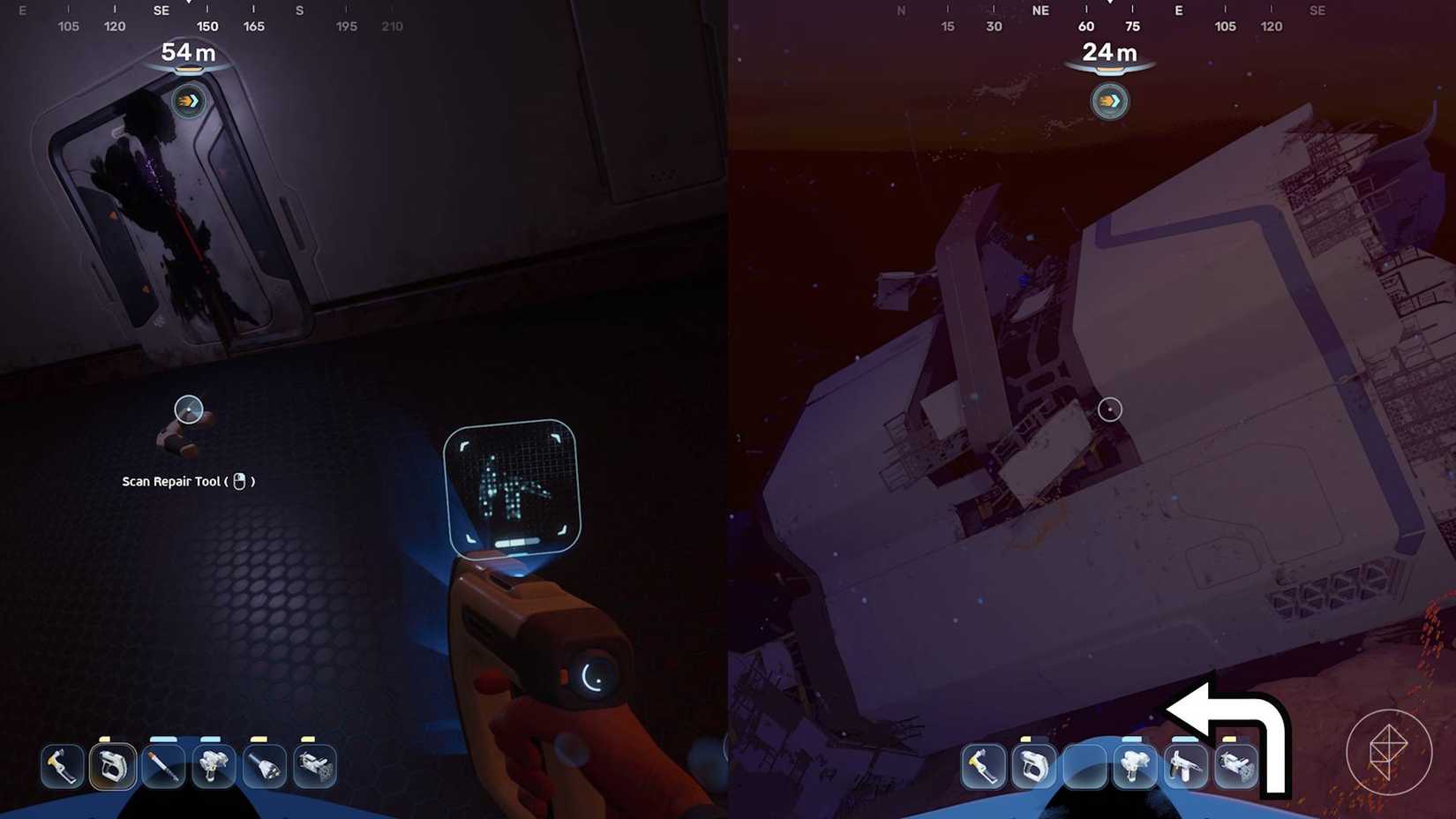 Der zweite Standort des Reparaturwerkzeug-Bauplans in Subnautica 2