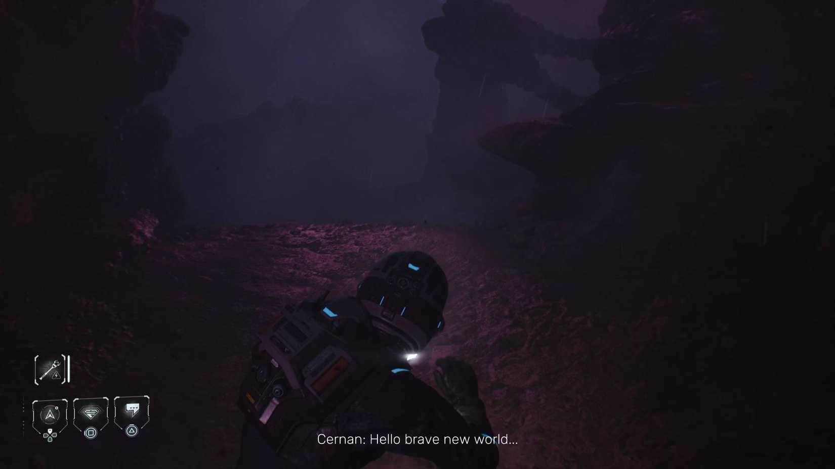 The player walking on Tau Ceti f in Directive 8020.
