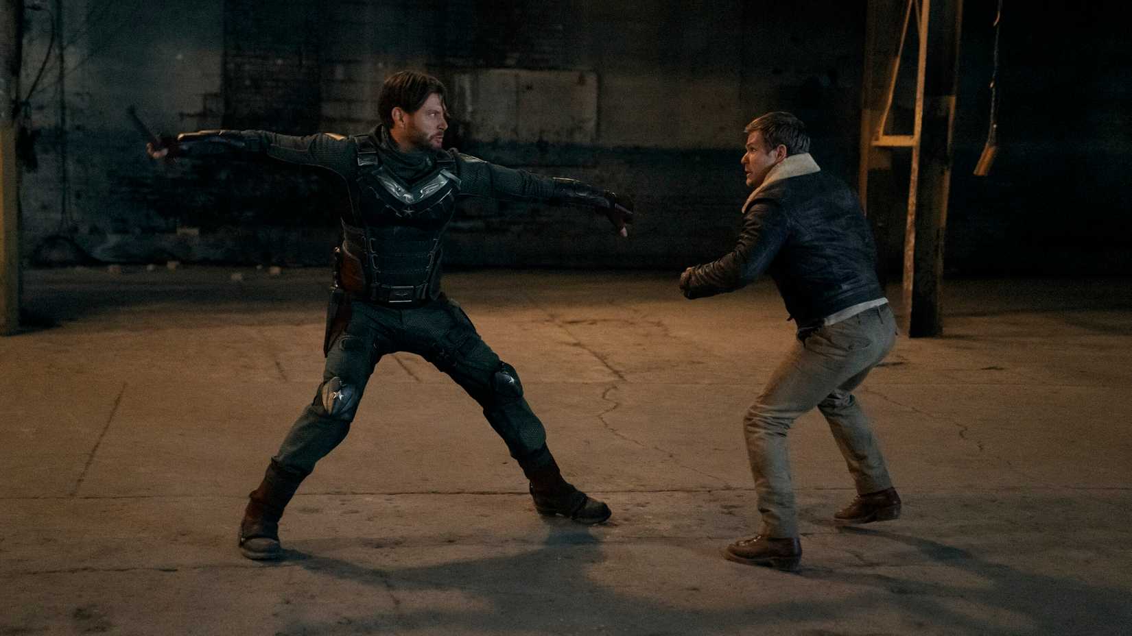 Soldier Boy and Bombsight engaged in a tense confrontation in The Boys season 5.