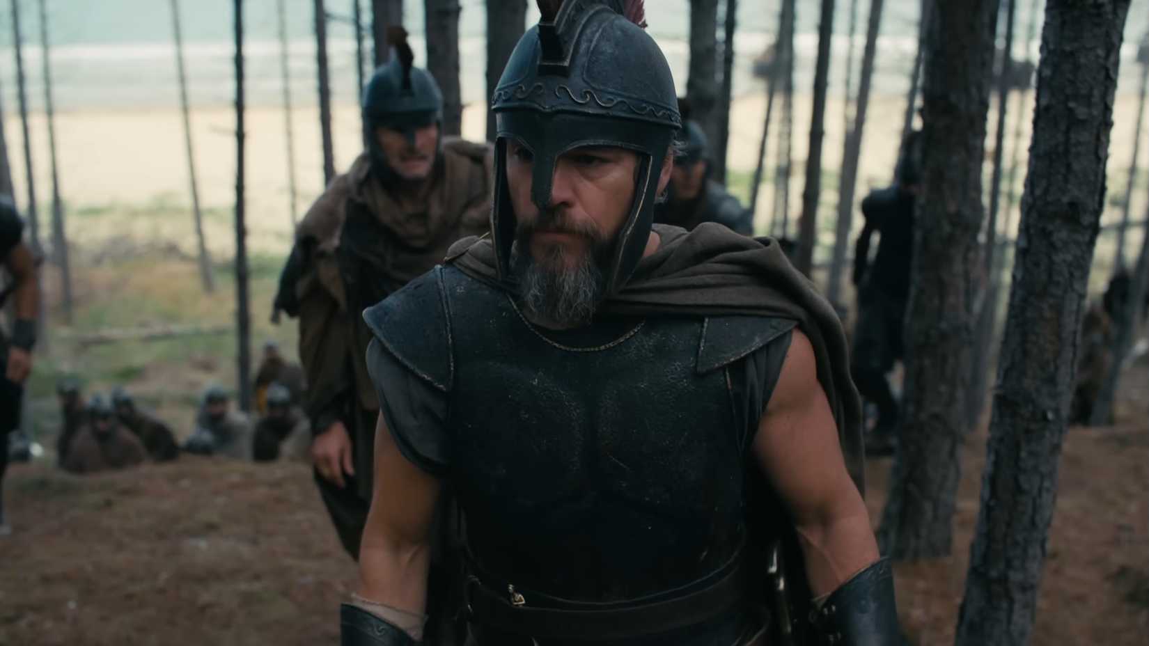 The Odyssey trailer screenshot featuring Matt Damon as Odysseus