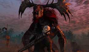 Geralt in The Witcher 3 fighting against a monster.