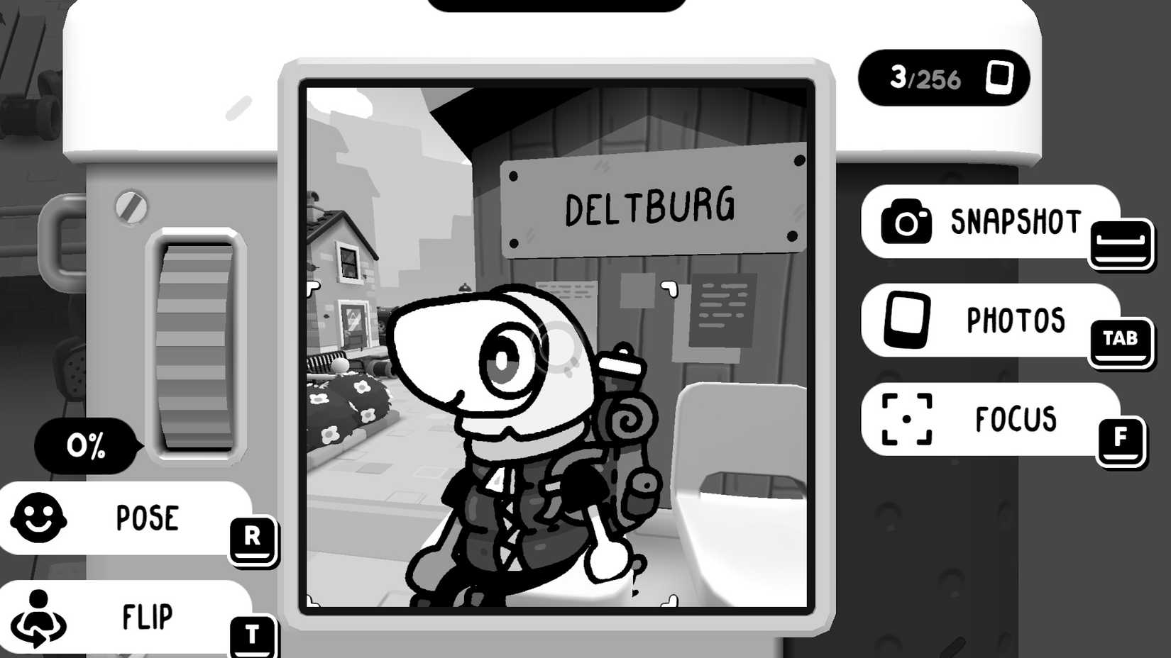 A snapshot of the main character using Toem 2's in-game camera