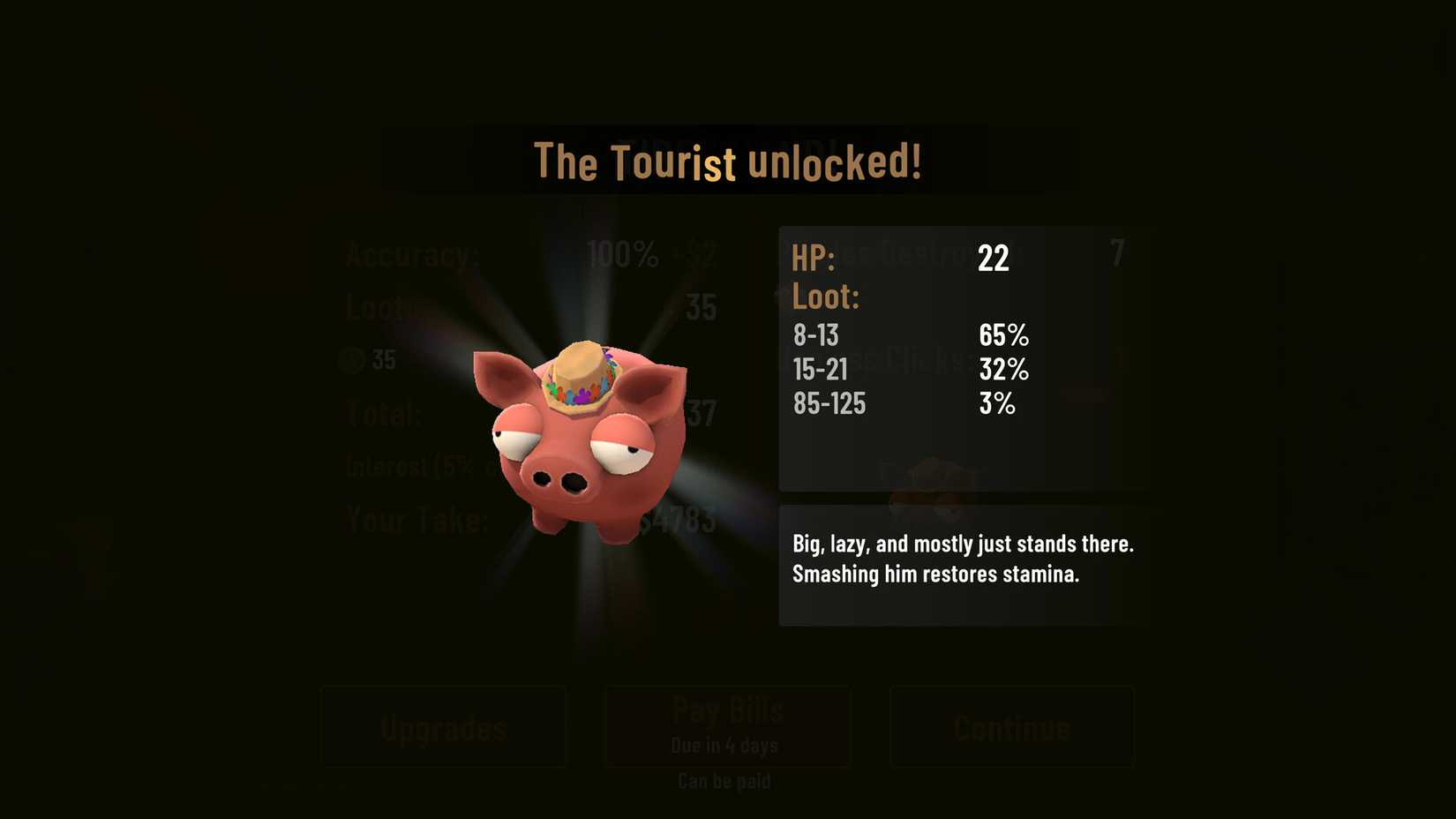 A piggy type in Bills Must Be Paid, a Steam game that was recently stolen and rebranded for Chinese video game fans. 