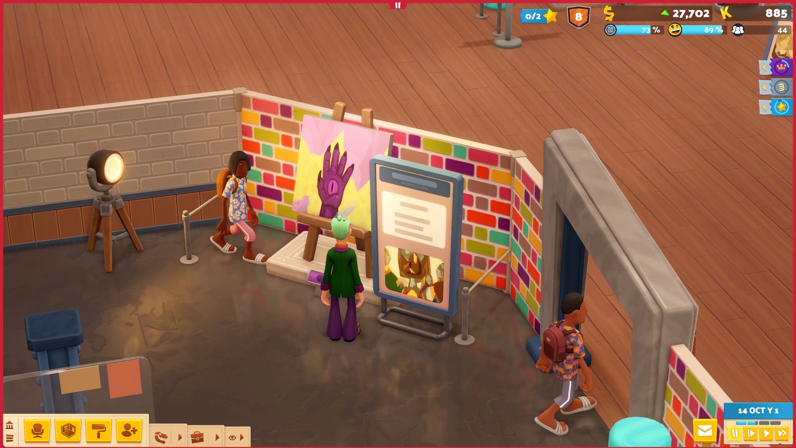 A 'love' themed painting in Two Point Studios