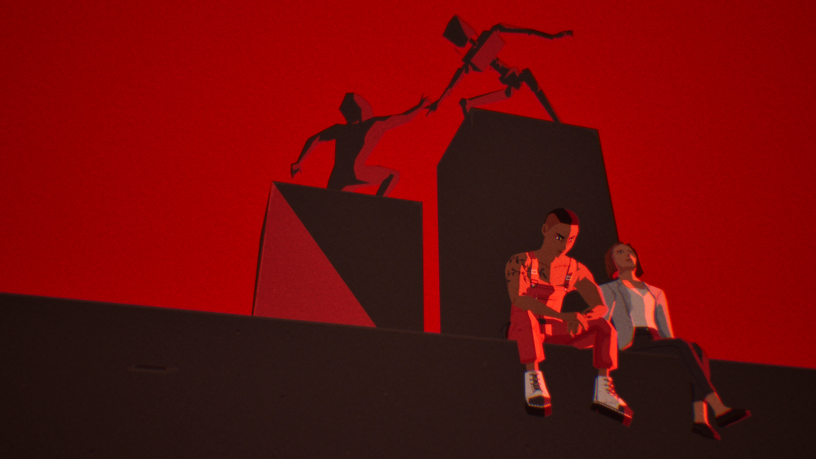 A screenshot from Virtue and a Sledgehammer showcasing its distinct art style.
