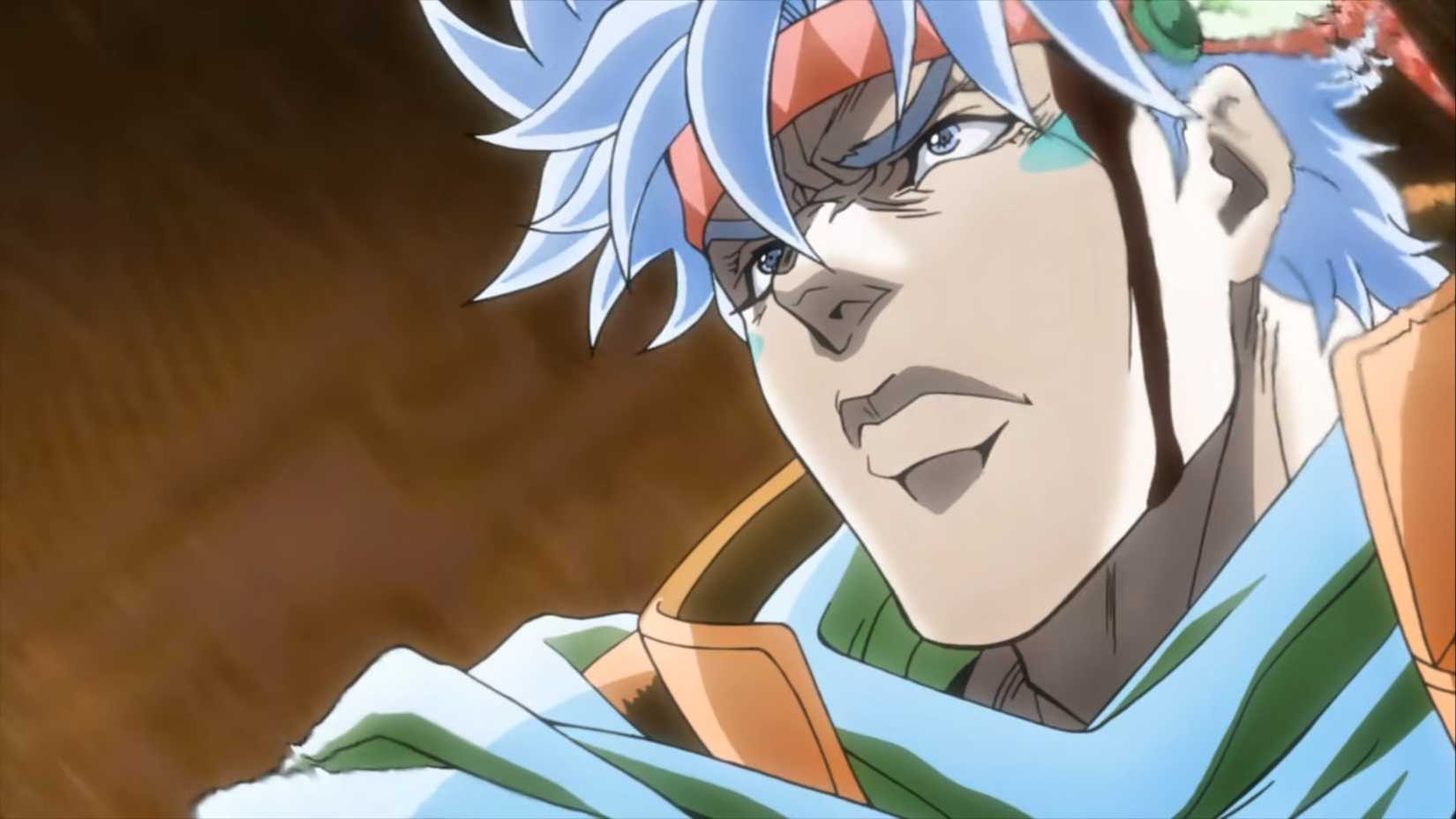 Caesar looks determined before facing Wamuu in Battle Tendency