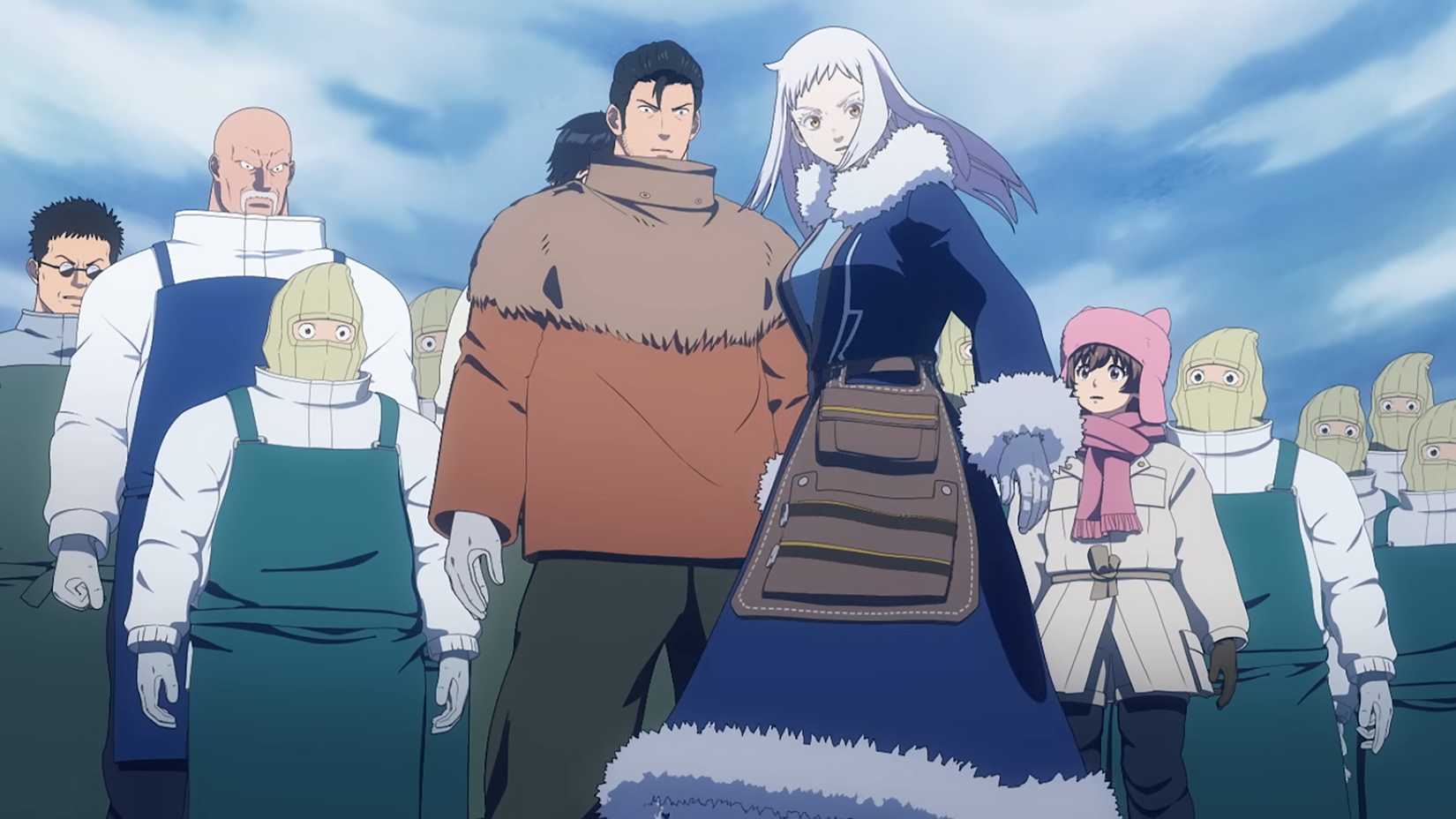 The human survivors led by Aoi struggle to survive the harsh winter in Snowball Earth