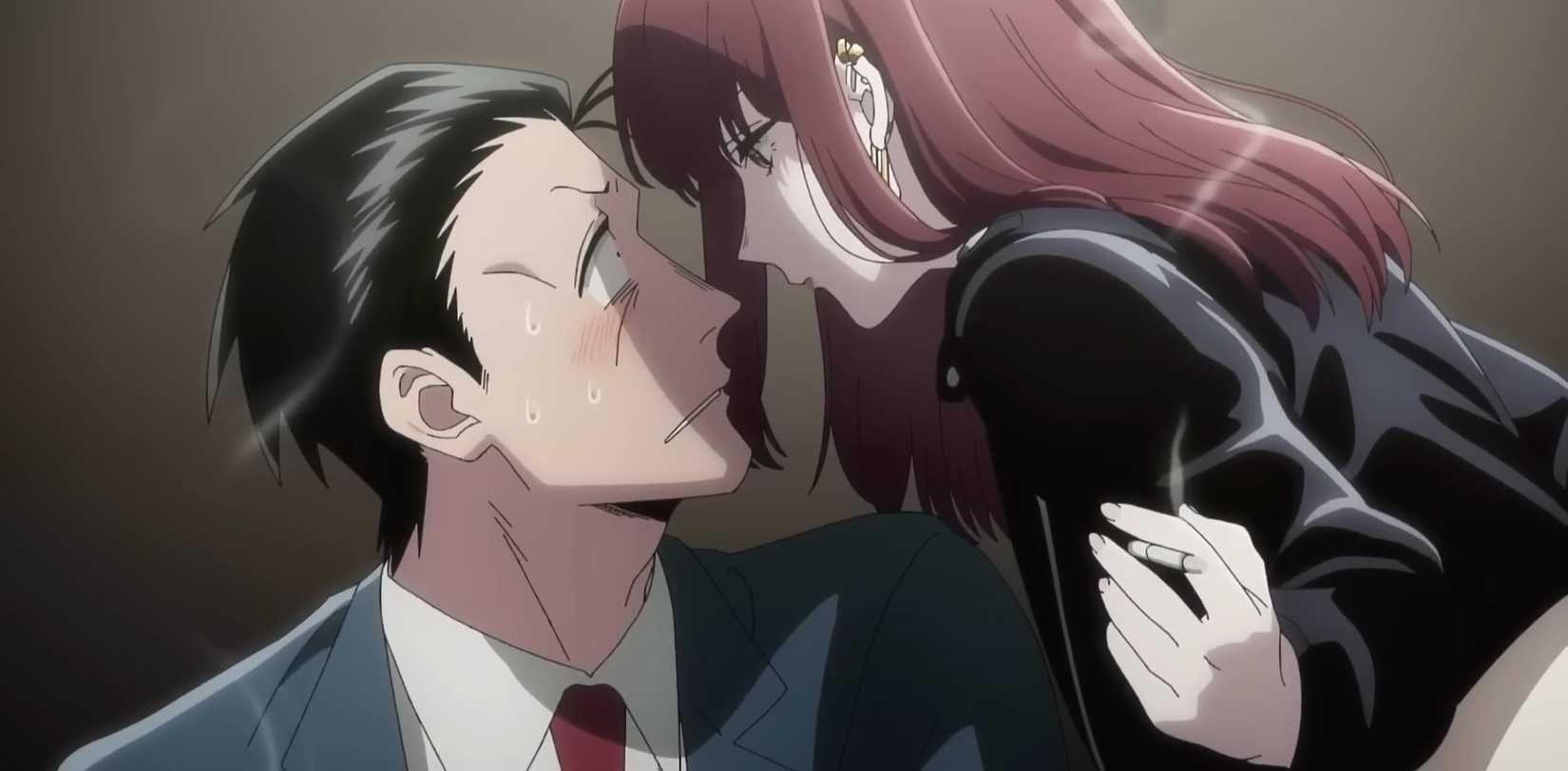 An adult man and woman share a tender moment in Smoking Behind the Supermarket with You 