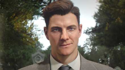 James Bond smirking at the camera in the final scene of 007 First Light.