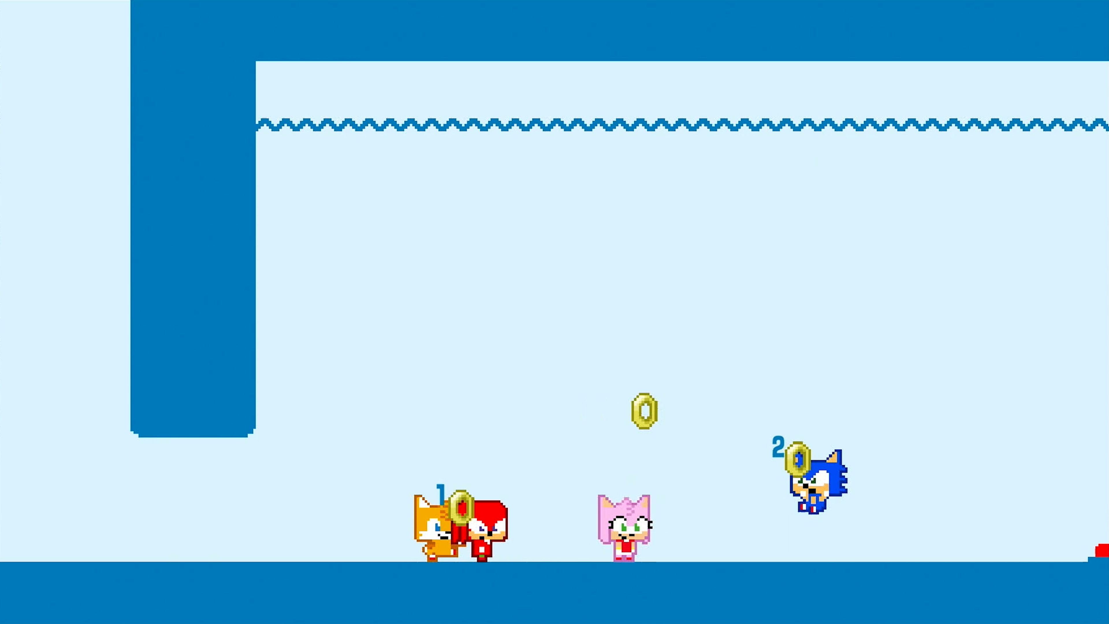 Sonic characters dodging an electric wire