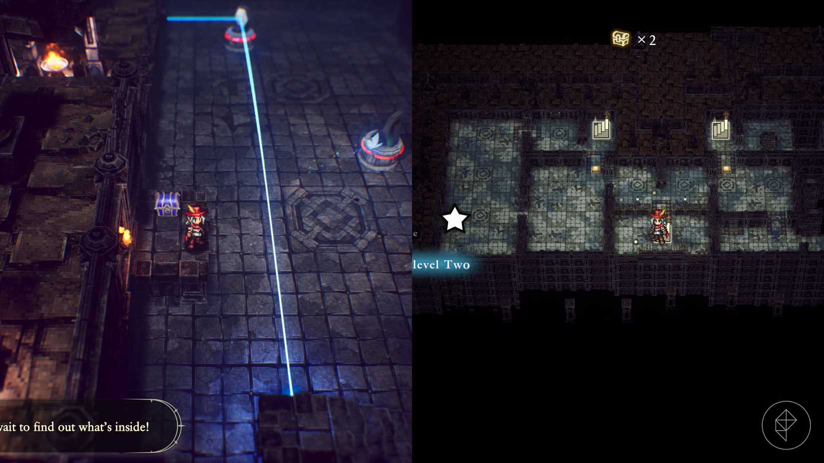 A montage of two The Adventures of Elliot screenshots showing the location of a shard of life in the Age of Reconstruction 