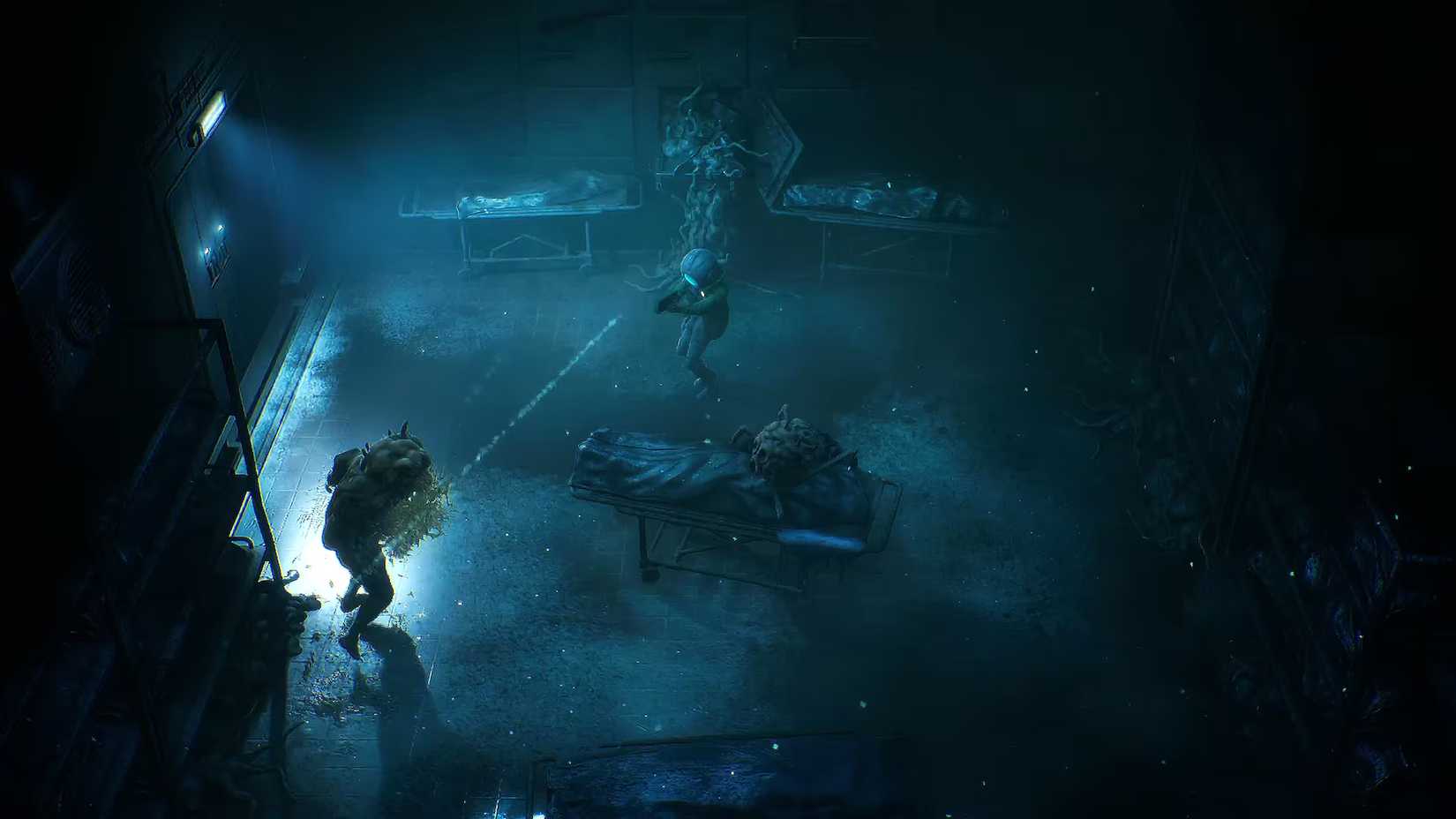A character shoots a monster in End of Abyss.