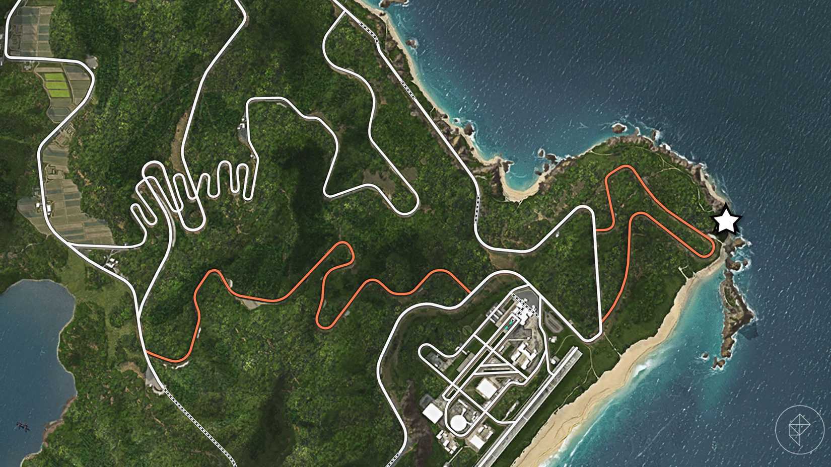 A Forza Horizon 6 screenshot showing the location of the season 2 summer treasure hunt