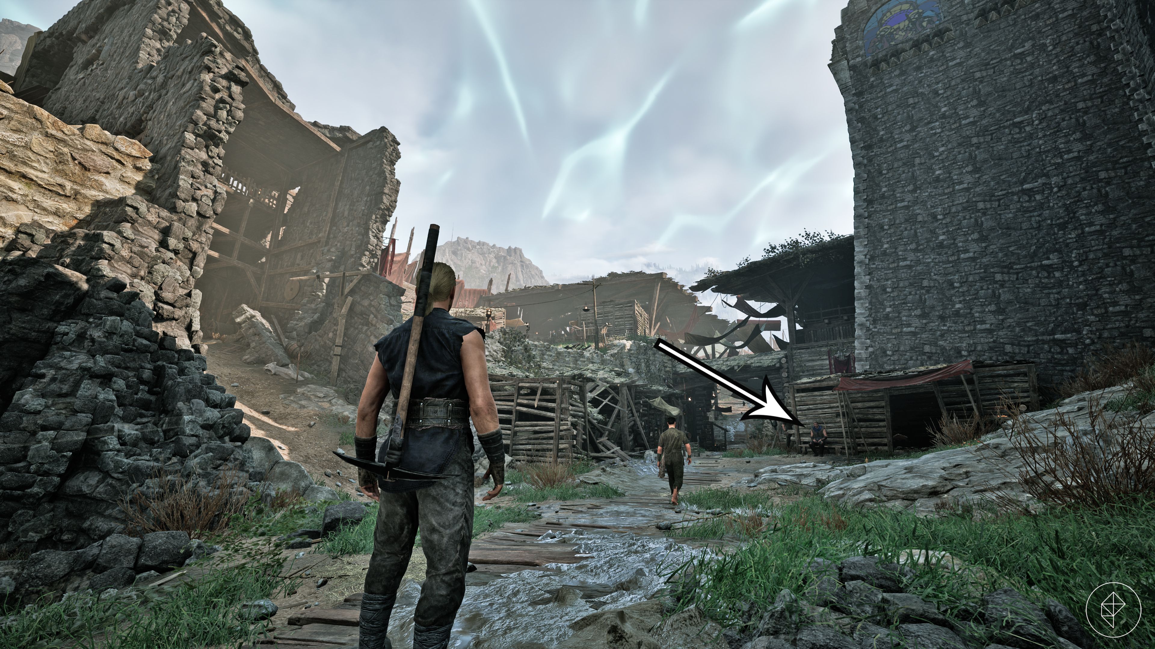 Mordrag resting on a bench in the Gothic 1 Remake.