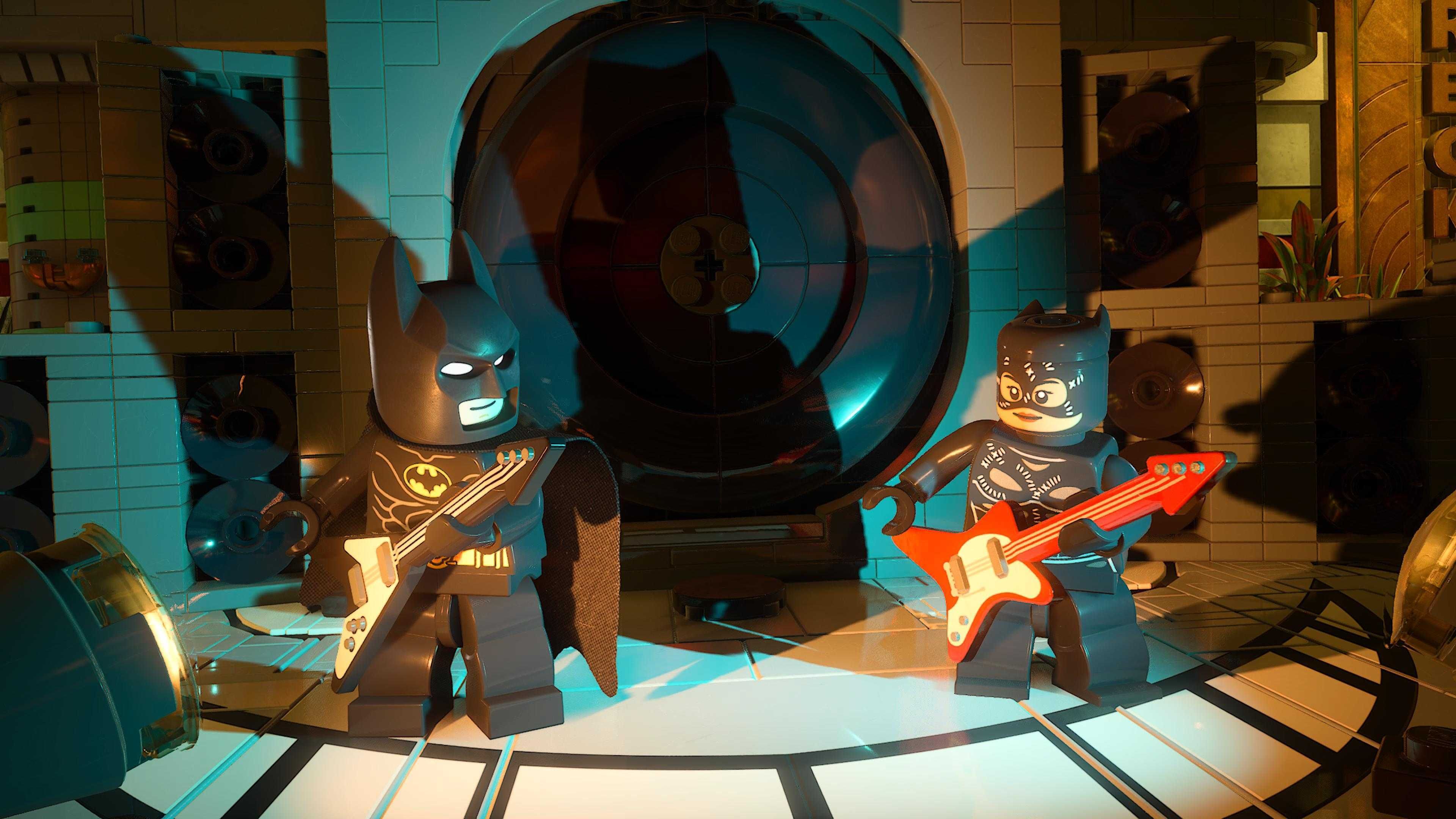 Lego Batman Legacy of the Dark Knight Batman and Catwoman playing guitars