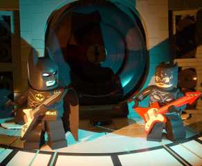 Lego Batman Legacy of the Dark Knight Batman and Catwoman playing guitars
