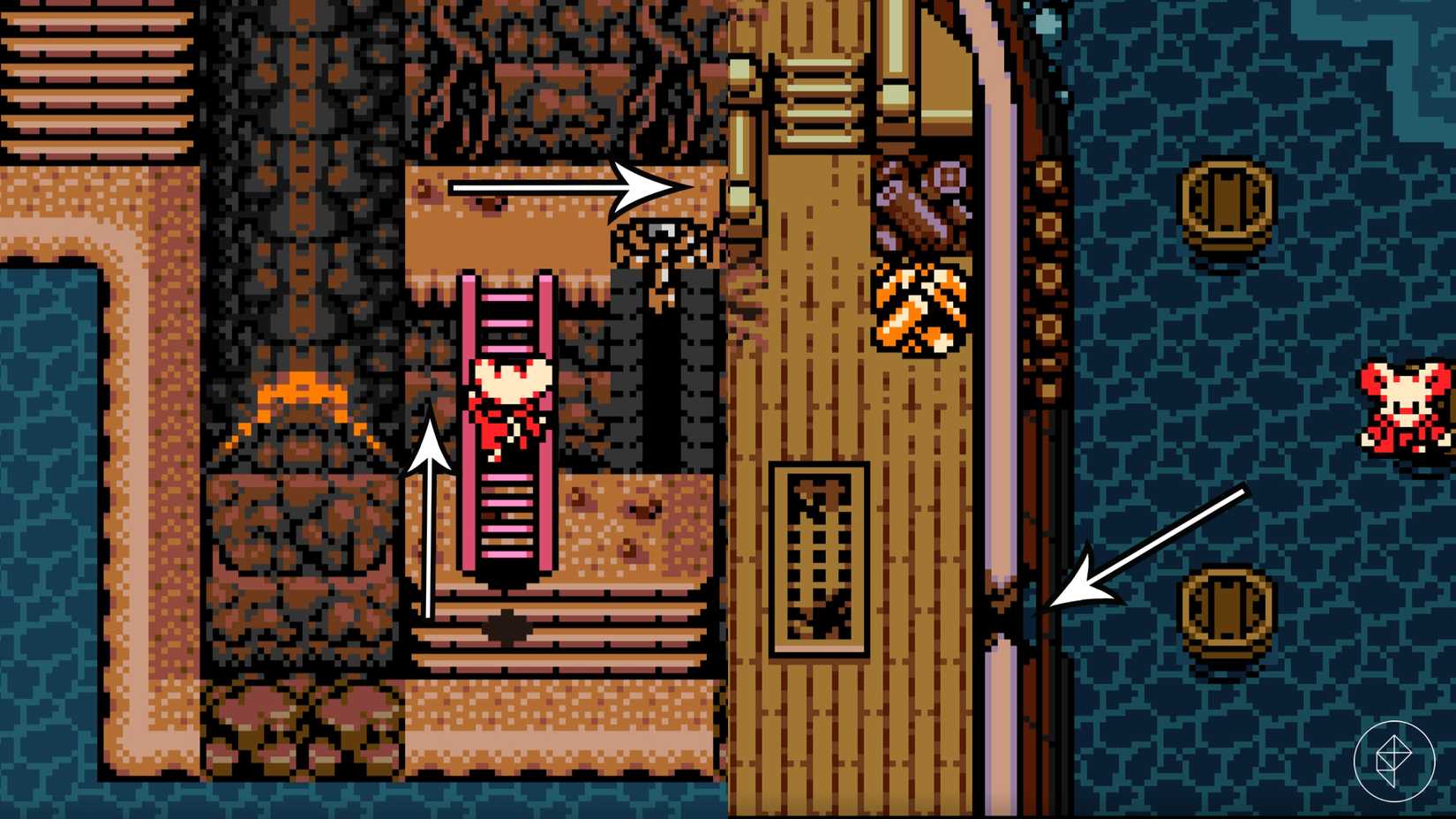 The path to the remaining starting weapons in the shipwreck in Mina the Hollower.