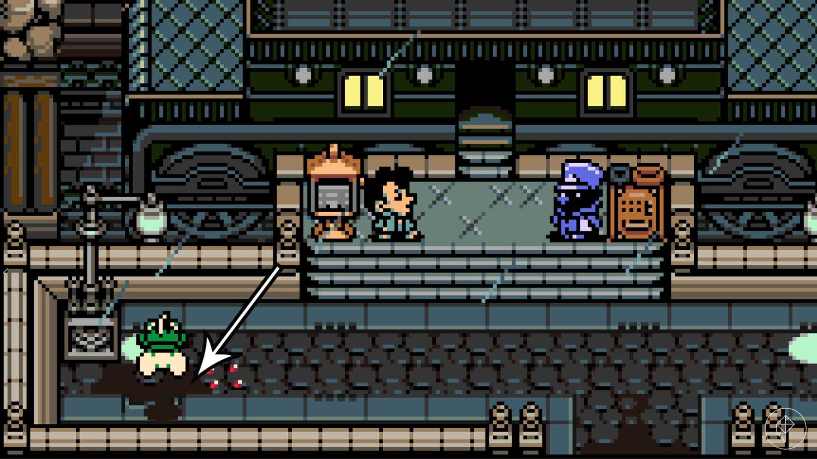 The secret entrance to Panino's weapon shop location in Mina the Hollower.