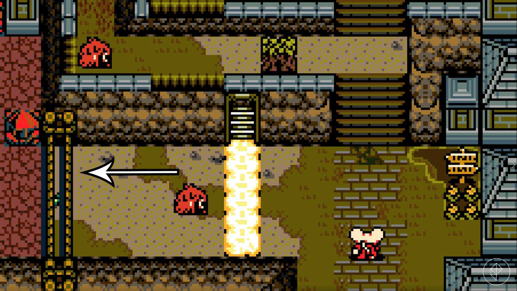 The path to the Nox's Bayou region in Mina the Hollower.