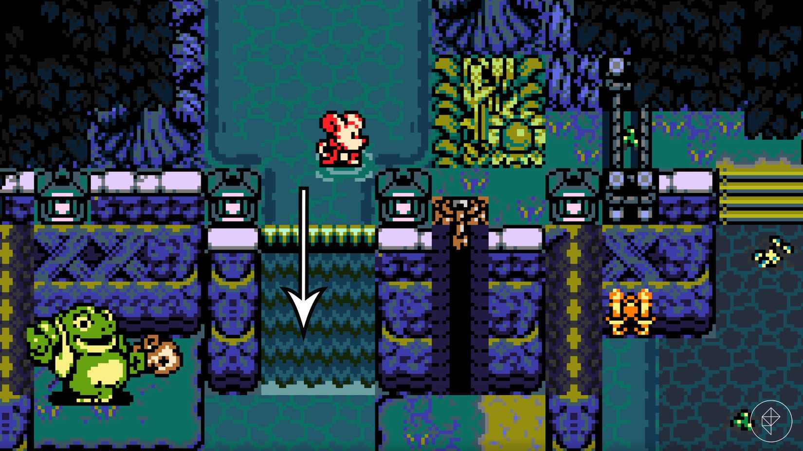 The path to the Nox's Bayou region in Mina the Hollower.