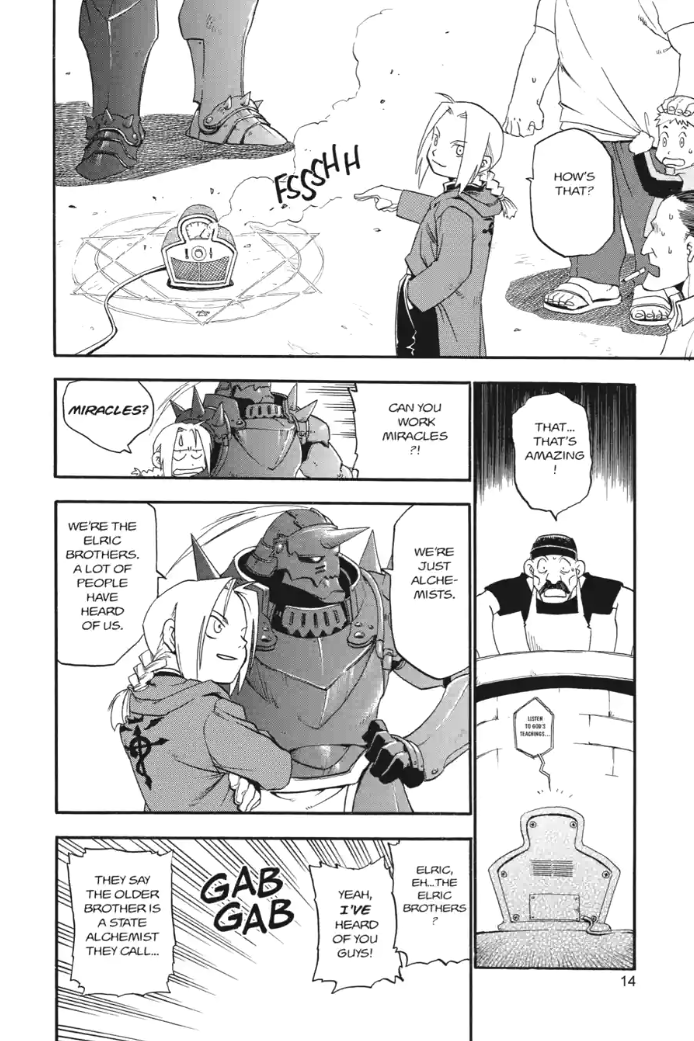 Edward and Al introduce themselves as alchemists in Fullmetal Alchemist