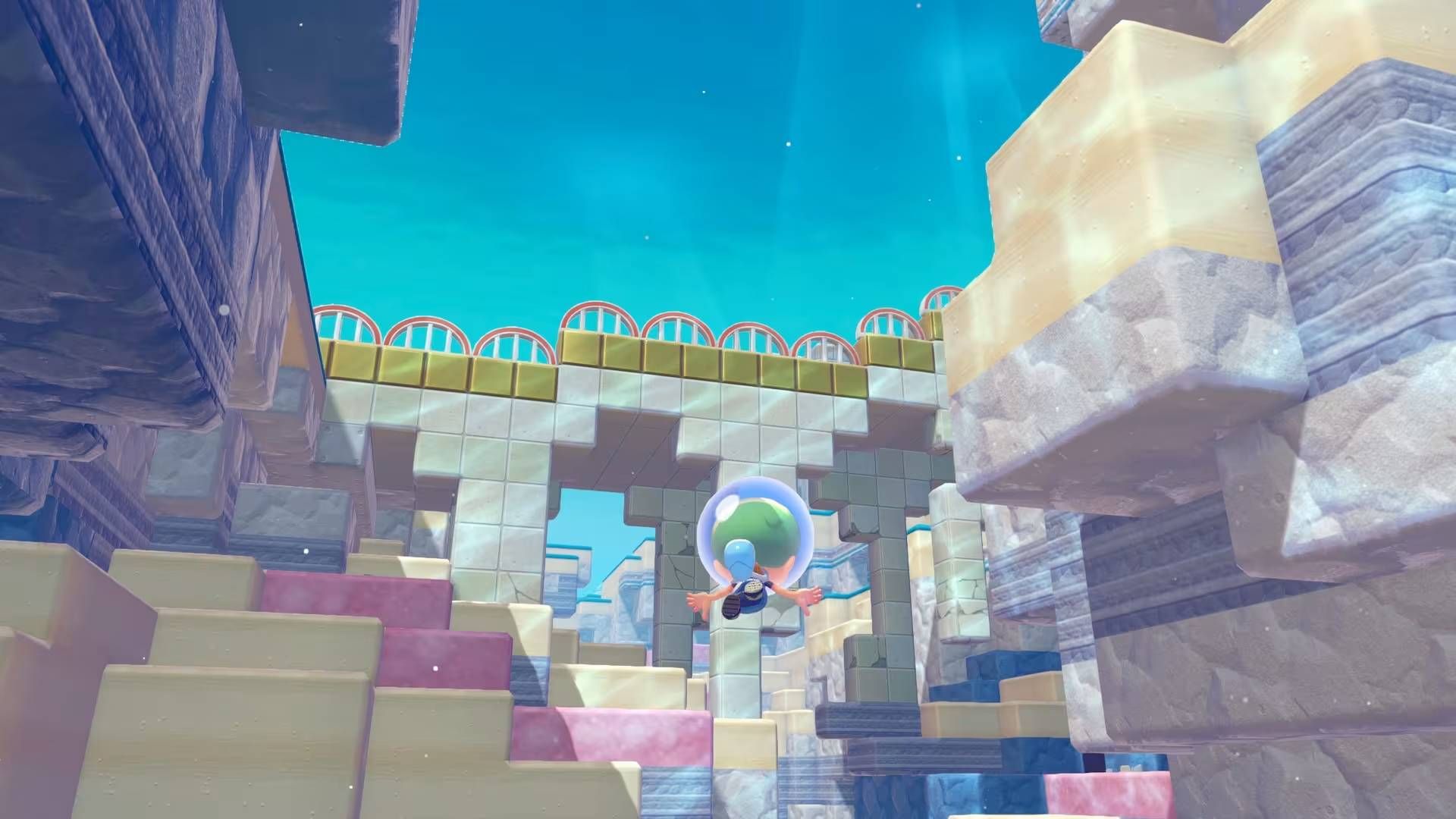 Ditto swimming underwater in Pokemon Pokopia.