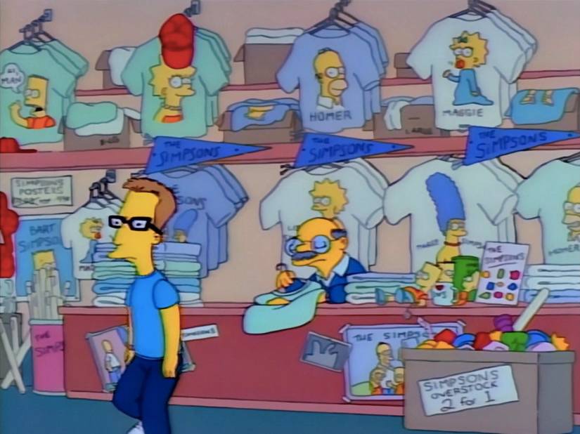 A store is stocked with Simpsons items