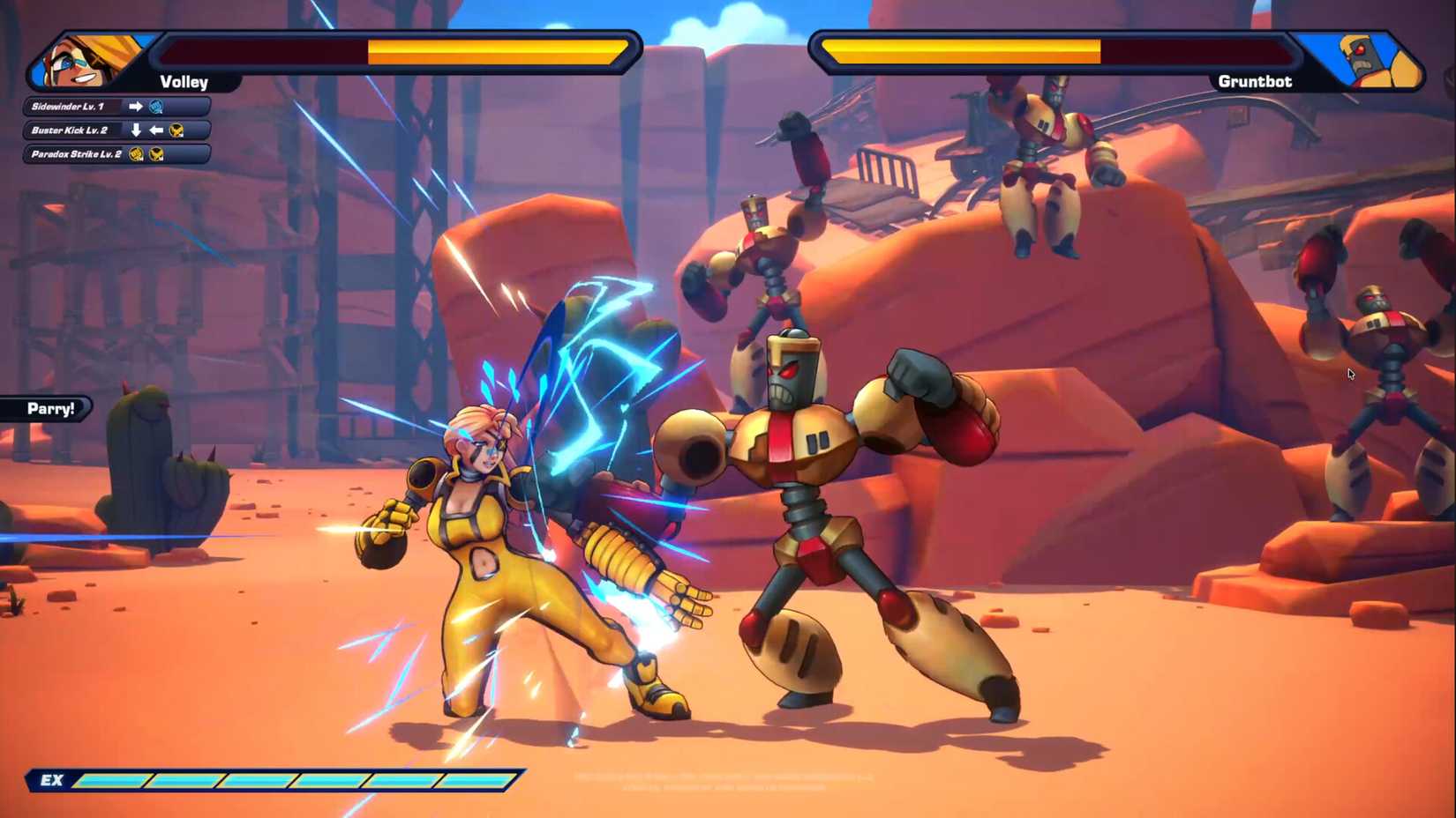 A fighting game encounter in Shot One Fighters