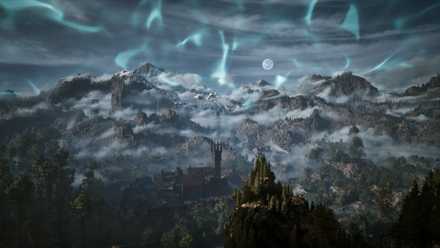 A tower looms over a magical fantasy landscape in Gothic 1 Remake