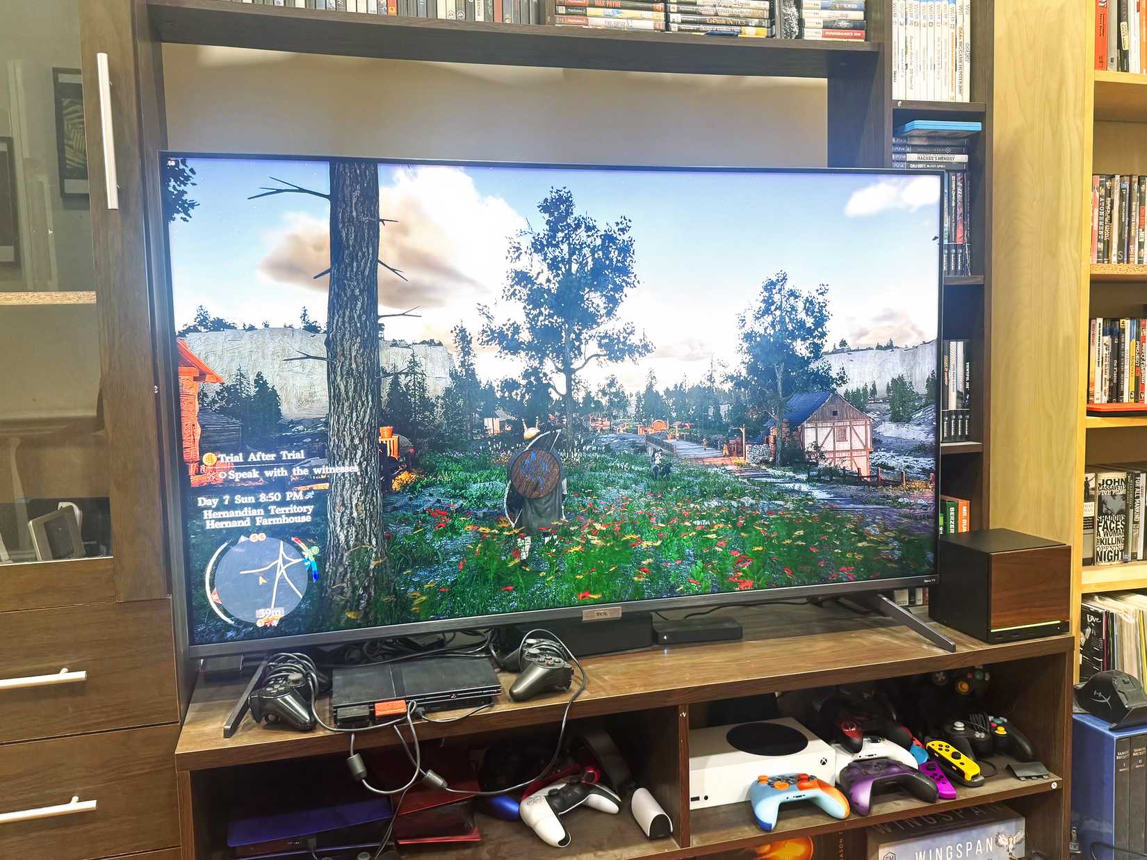Crimson Desert is running off a TV connected to a Steam Machine.