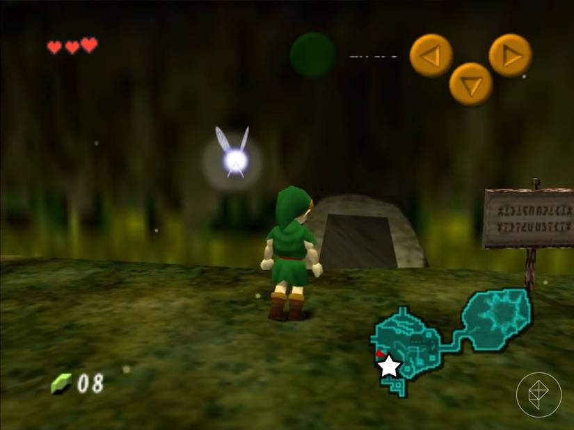 Link, a small elf wearing green clothes, standing in front of a tunnel in Ocarina of Time.