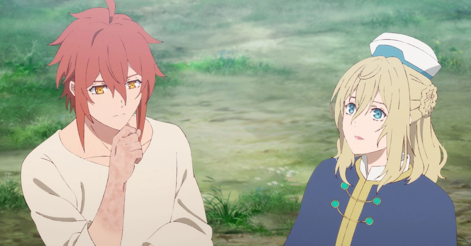 Will y uno de sus compañeros conversan en The Faraway Paladin