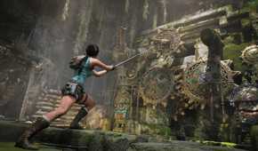 Tomb Raider's 2027's Return Looks Stunning in New Official Footage 58 Lara Croft yanks a gear with a hook in Tomb Raider: Legacy of Atlantis.