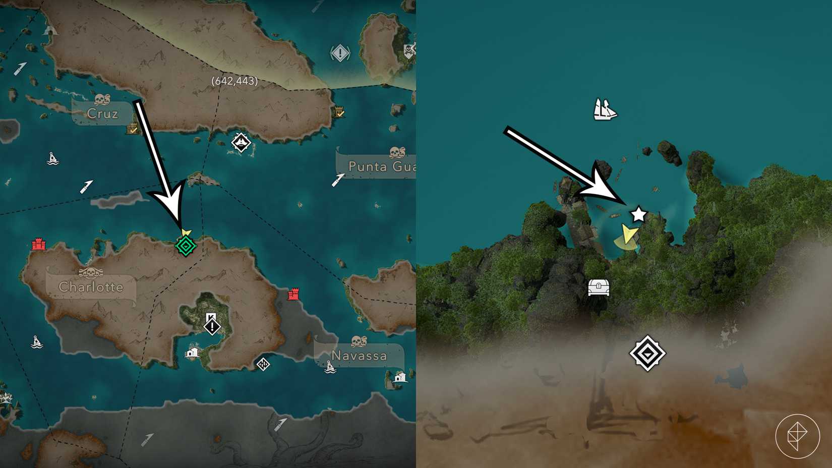 Blackbeard's treasure location in Assassin's Creed Black Flag Resynced