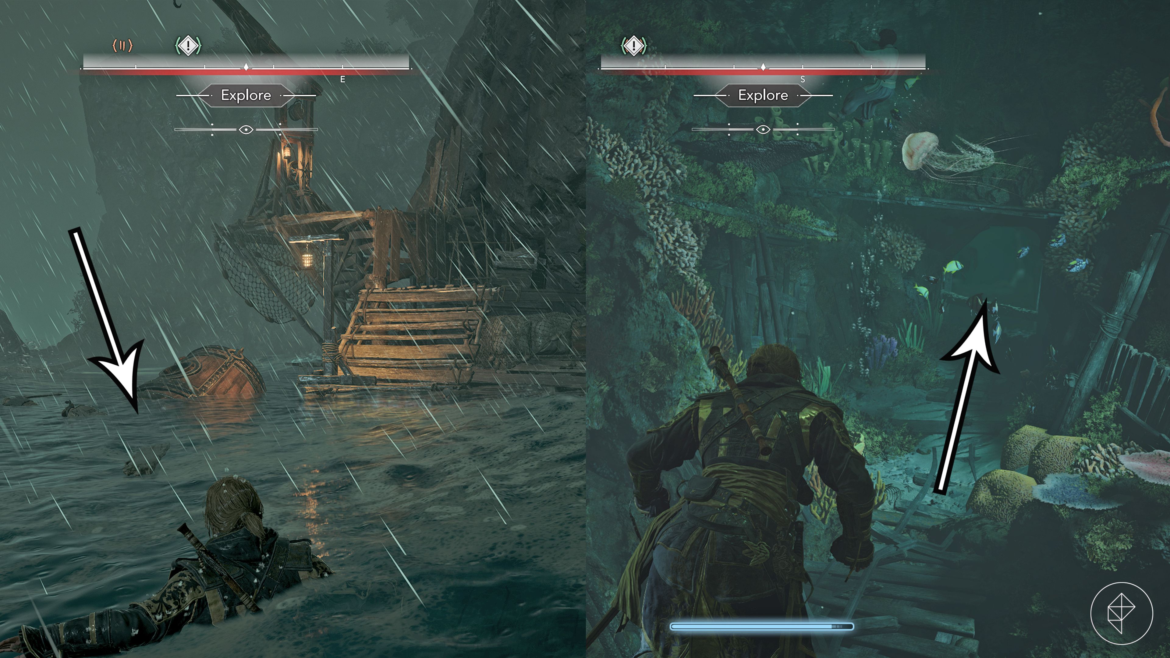 The underwater cave entrance in Anotto Bay.