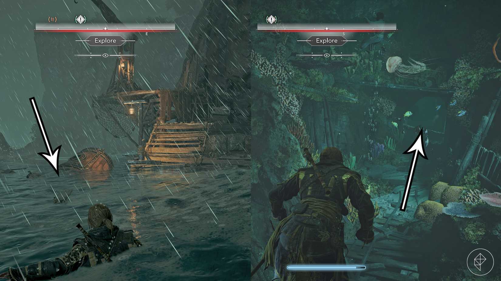 L'ingresso alla grotta di Anotto Bay in Assassin's Creed Black Flag Resynced.