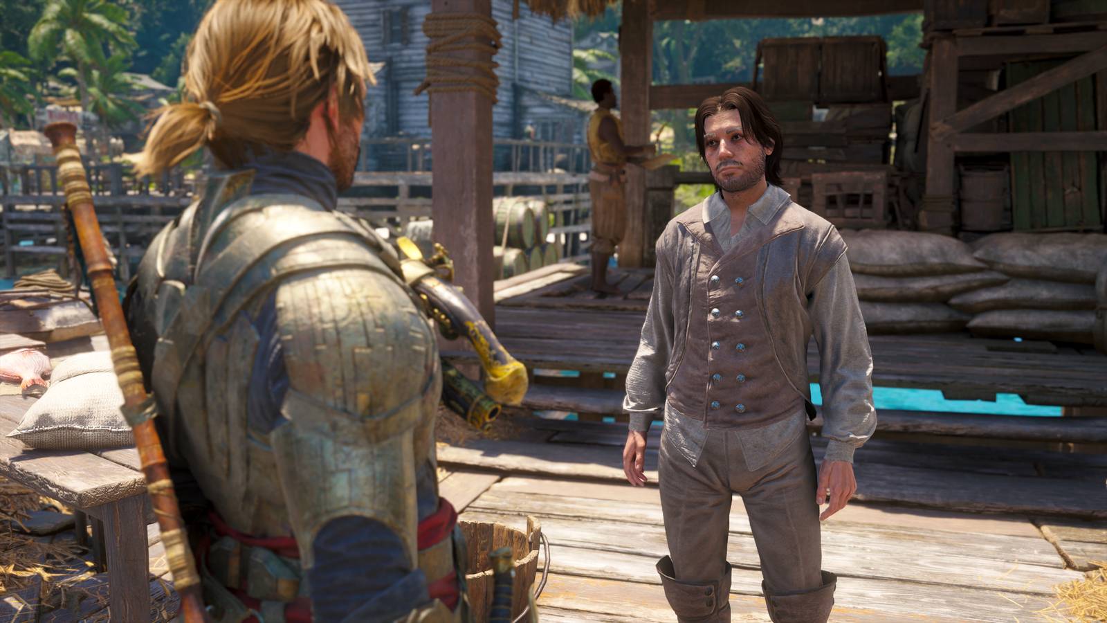 Edward speaks with the Treasure Dealer in Assassin's Creed Black Flag Resynced