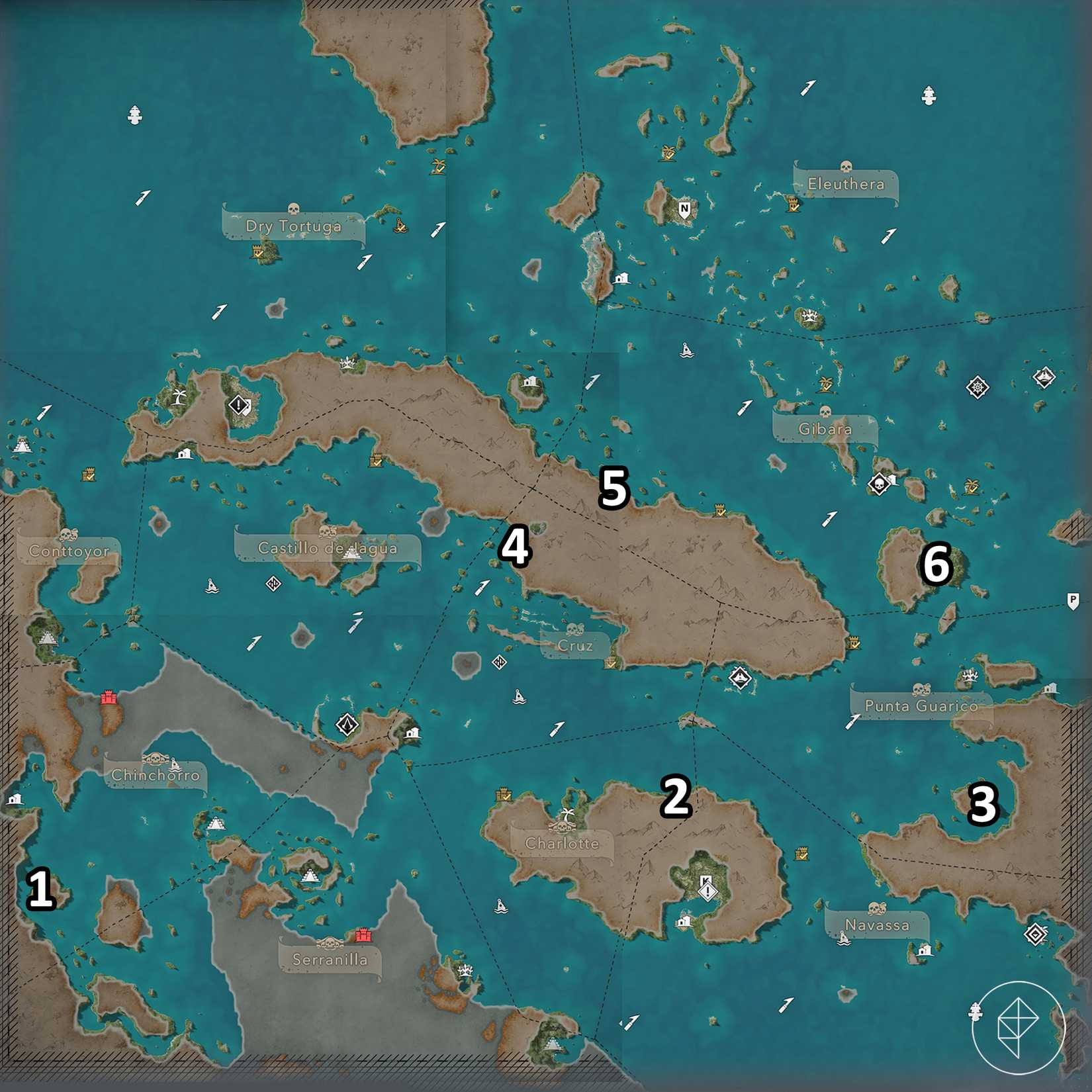 Every weathered map piece location in Assassin's Creed Black Flag Resynced