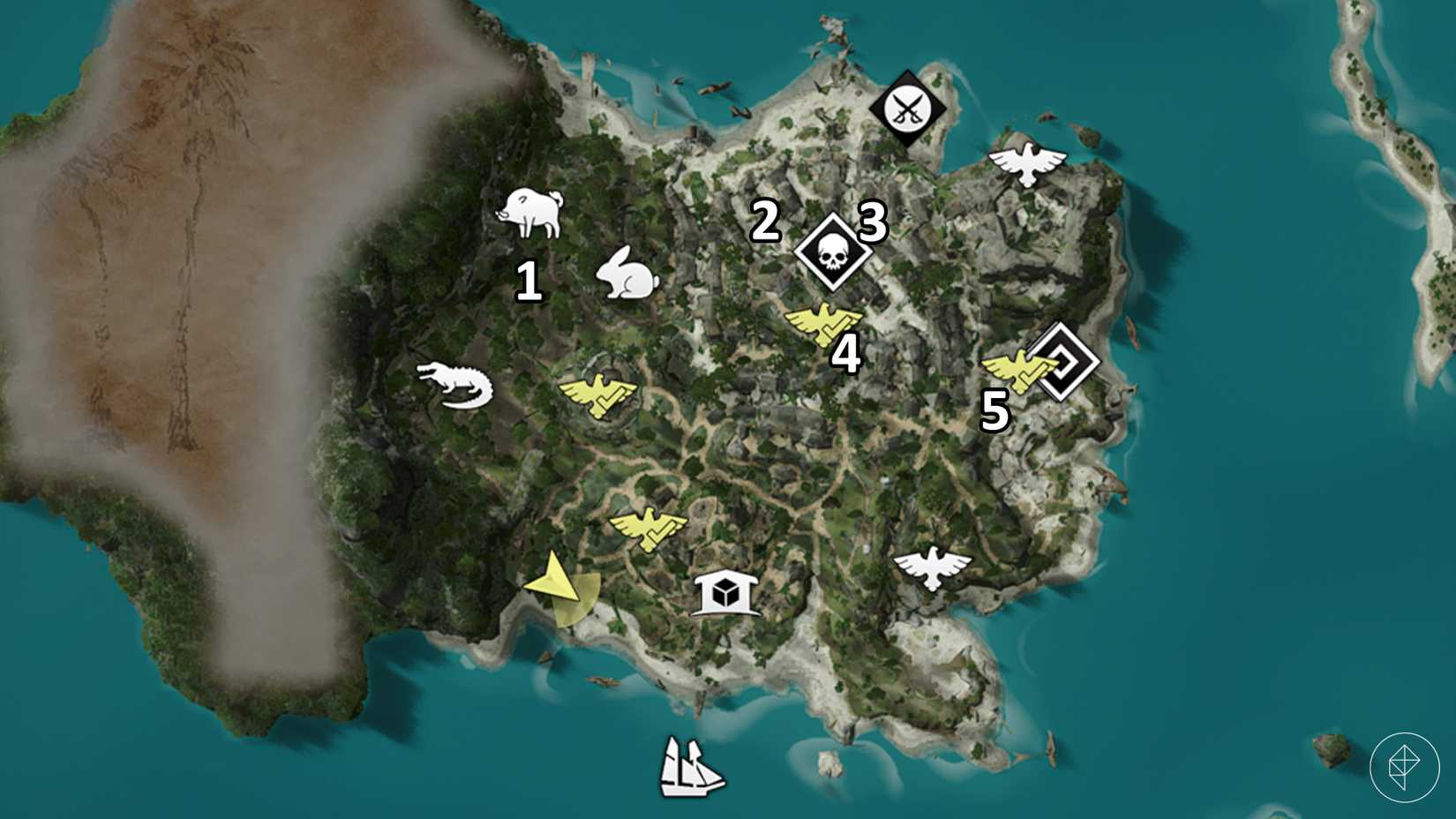 All Nassau shanty locations in Assassin's Creed Black Flag Resynced.