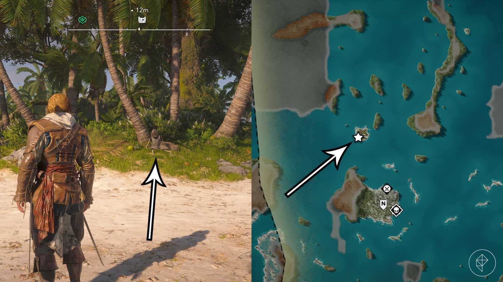 The Abaco Island treasure map location in Assassin's Creed Black Flag Resynced.