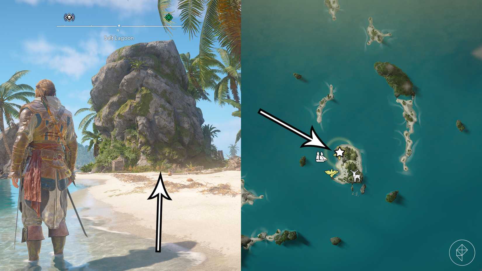 The treasure from the Abaco Island treasure map location in Assassin's Creed Black Flag Resynced.