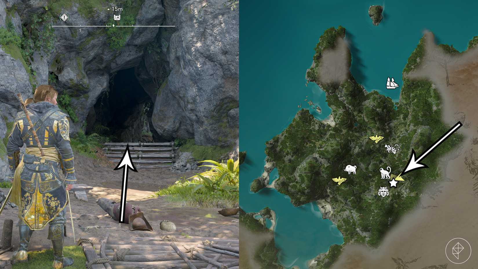 The Cape Bonavista treasure map location in Assassin's Creed Black Flag Resynced.