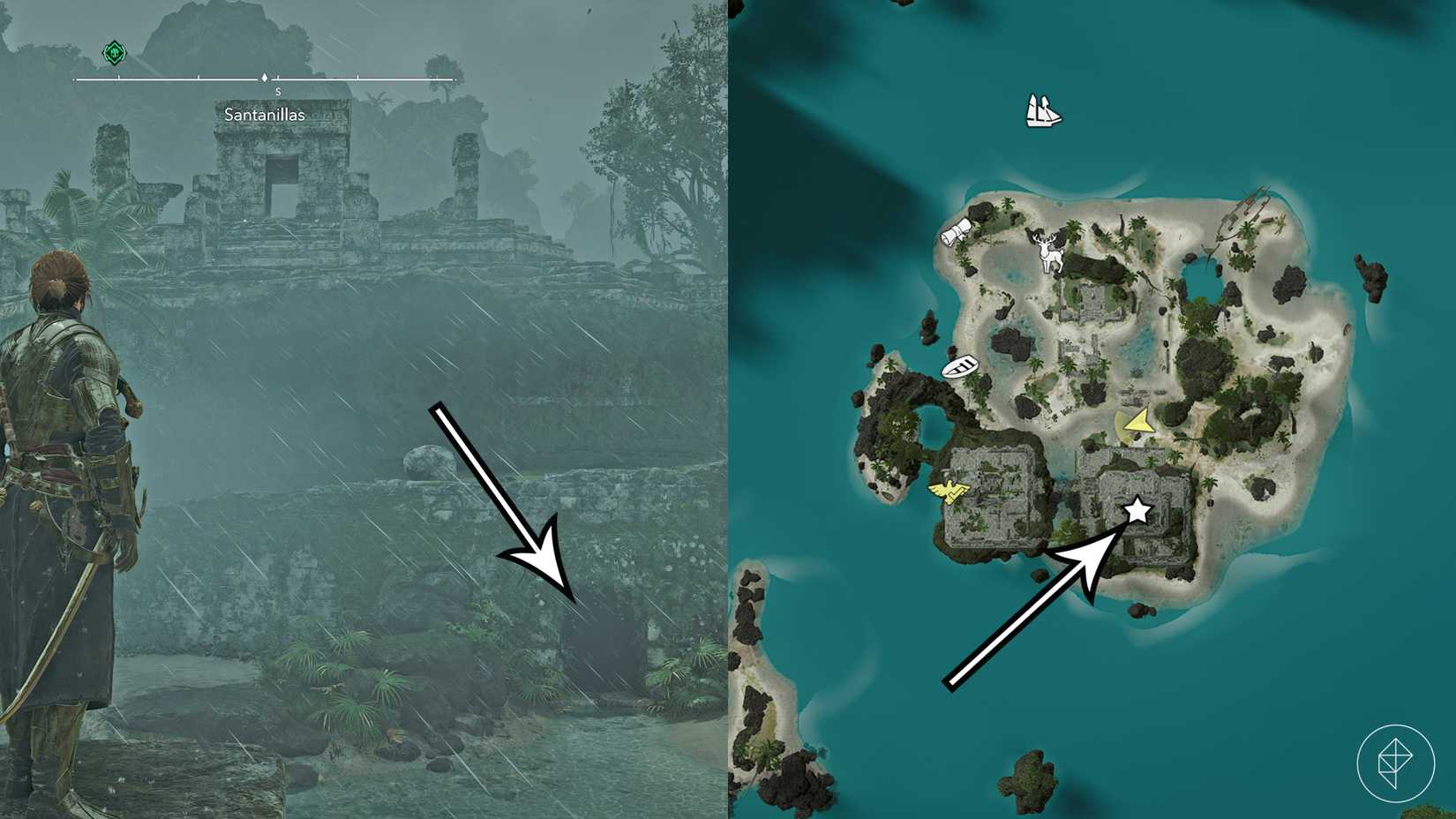 The digested map's treasure location in Assassin's Creed Black Flag Resynced.