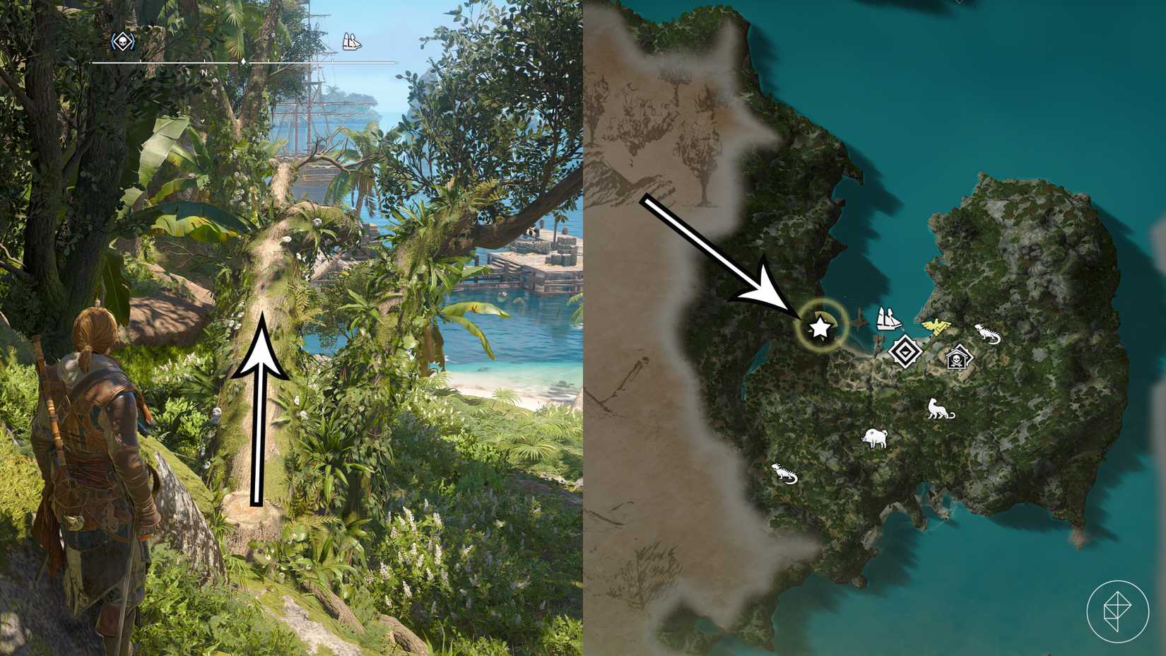 The Great Inagua treasure map location in Assassin's Creed Black Flag Resynced.