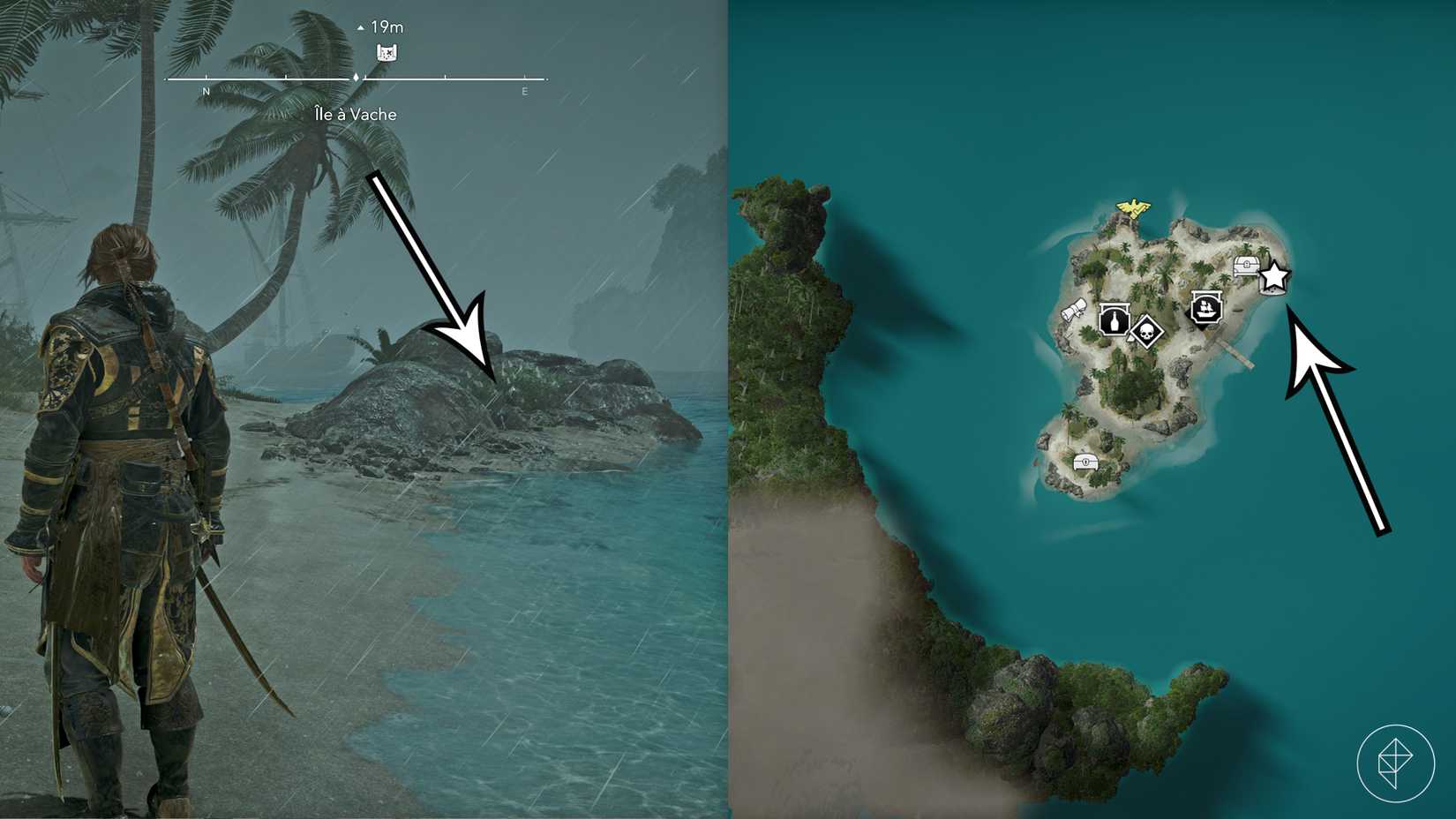 A treasure location in Assassin's Creed Black Flag Resynced.