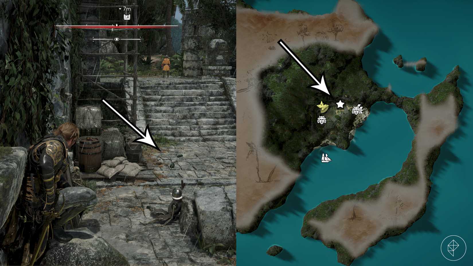 A treasure location in Assassin's Creed Black Flag Resynced.