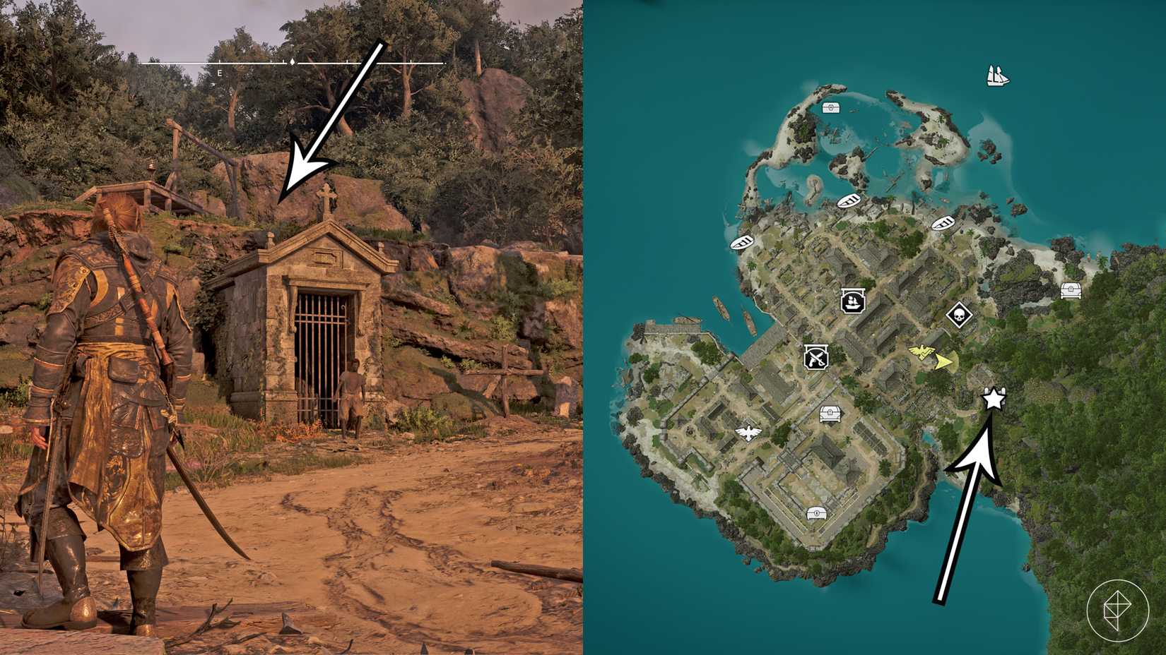 The Port Royal treasure map location in Assassin's Creed Black Flag Resynced.