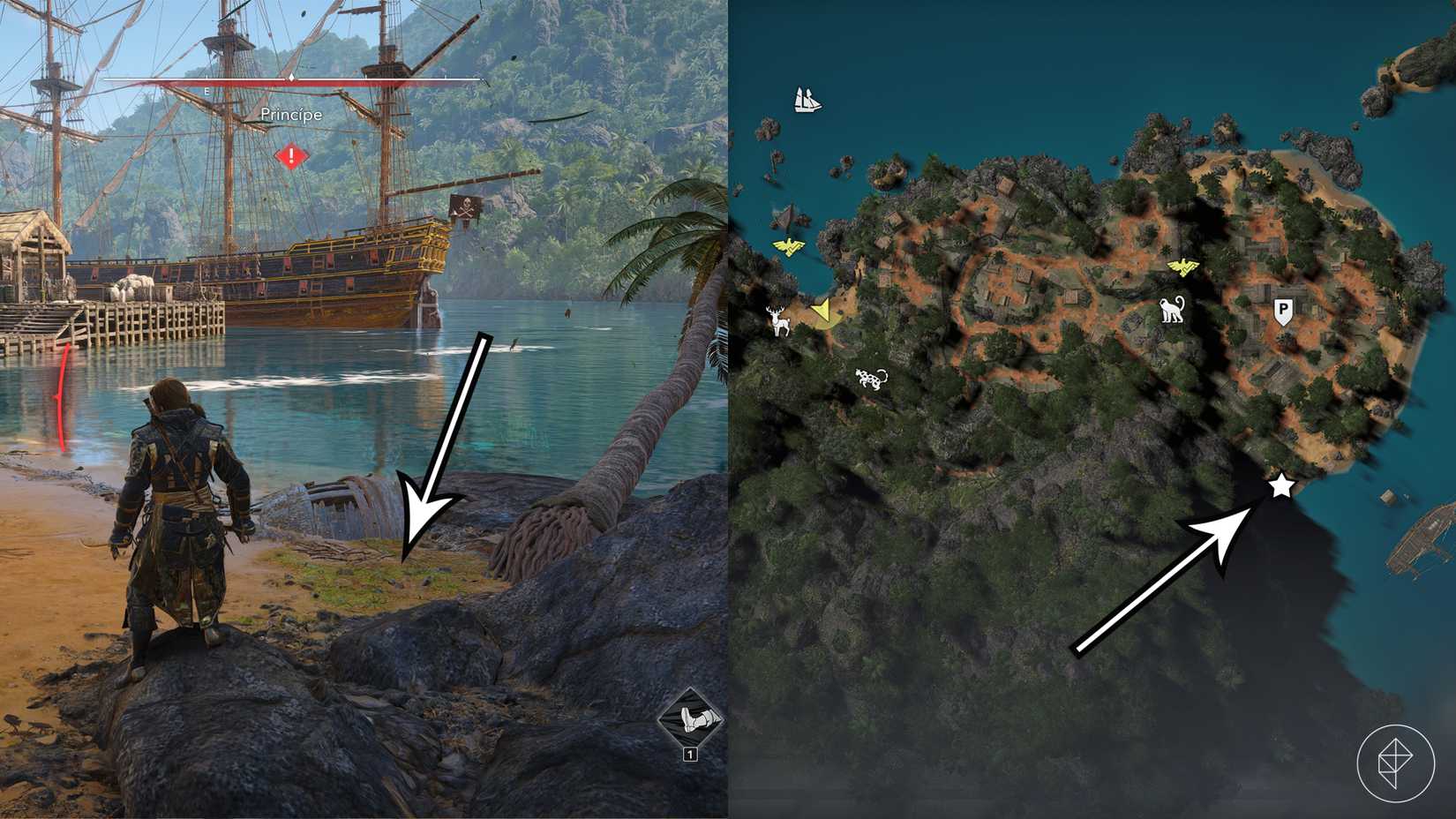The Principe treasure location in Assassin's Creed Black Flag Resynced.