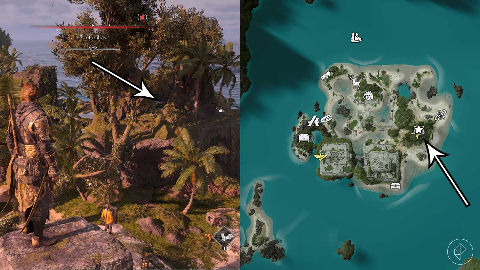 The Santanillas treasure map location in Assassin's Creed Black Flag Resynced.