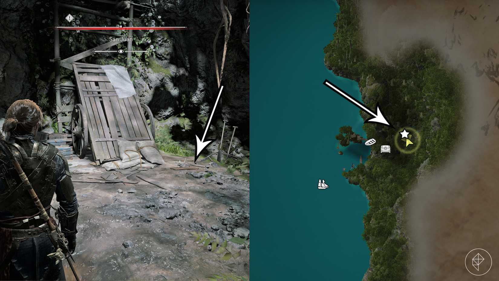 The San Juan treasure location in Assassin's Creed Black Flag Resynced.